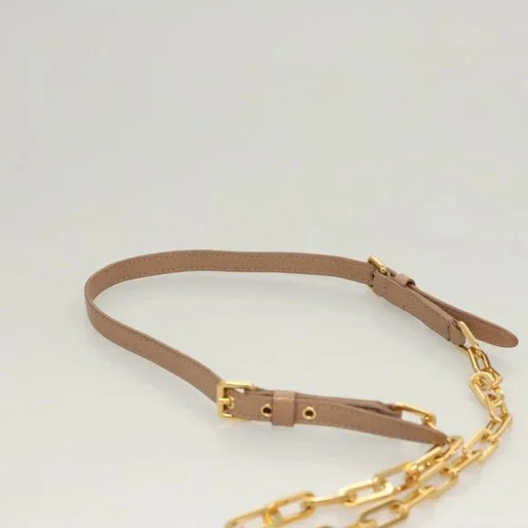 Miu Miu Chain Wallet Leather Pink Gold Auth am8441 - Picture 9 of 15